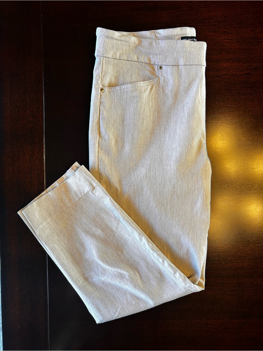 Hilary Radley Stretch Slim Pants XL | New Without Tags | Neutral Chic Ankle Slit
